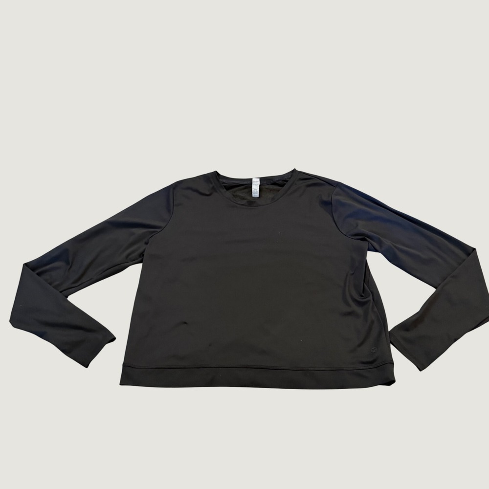 RBX Black‎ Long Sleeve Active Top Mesh Back Thumbholes Size L